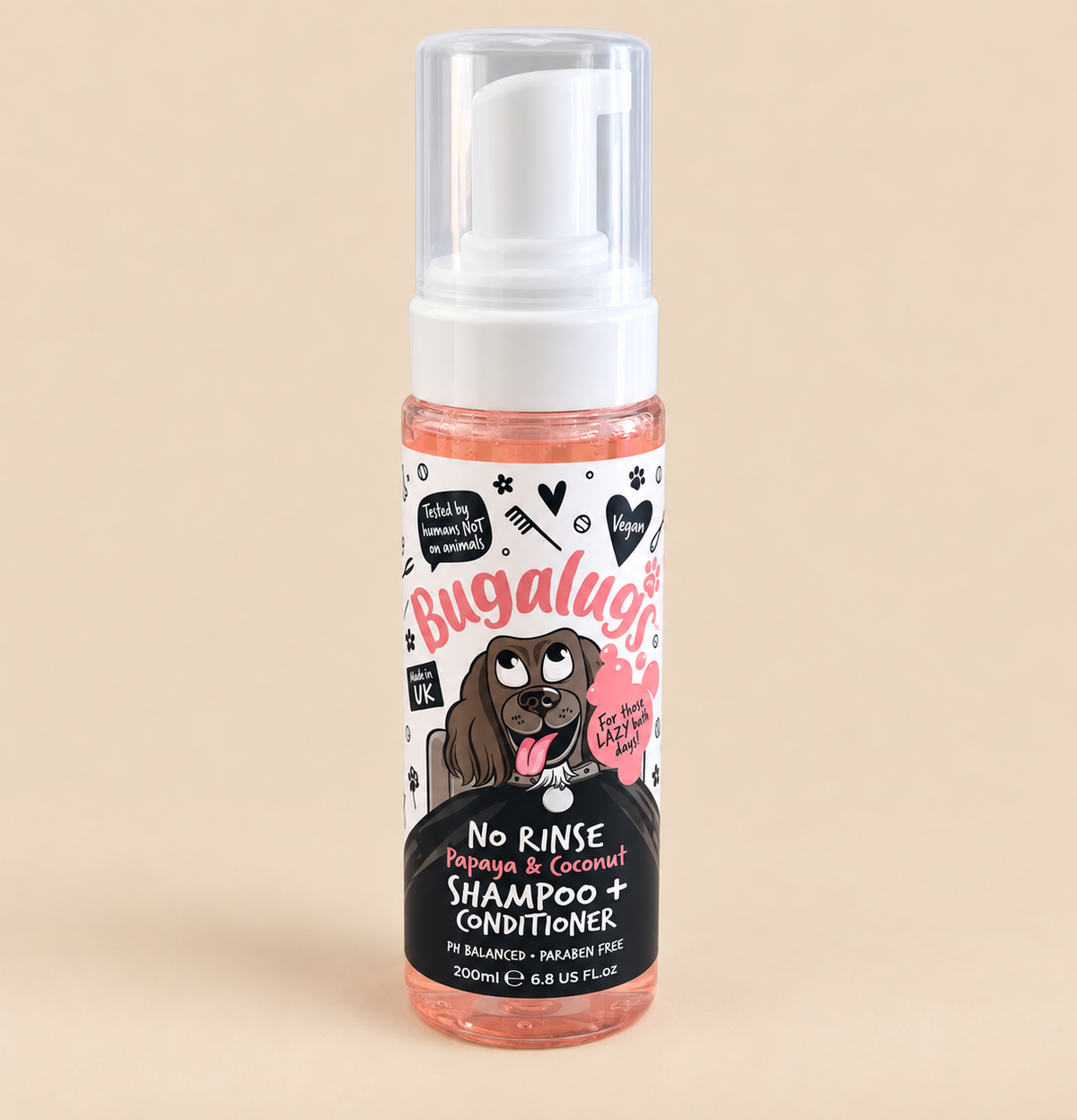 Bugalugz No-Rinse Papaya & Coconut Shampoo + Conditioner